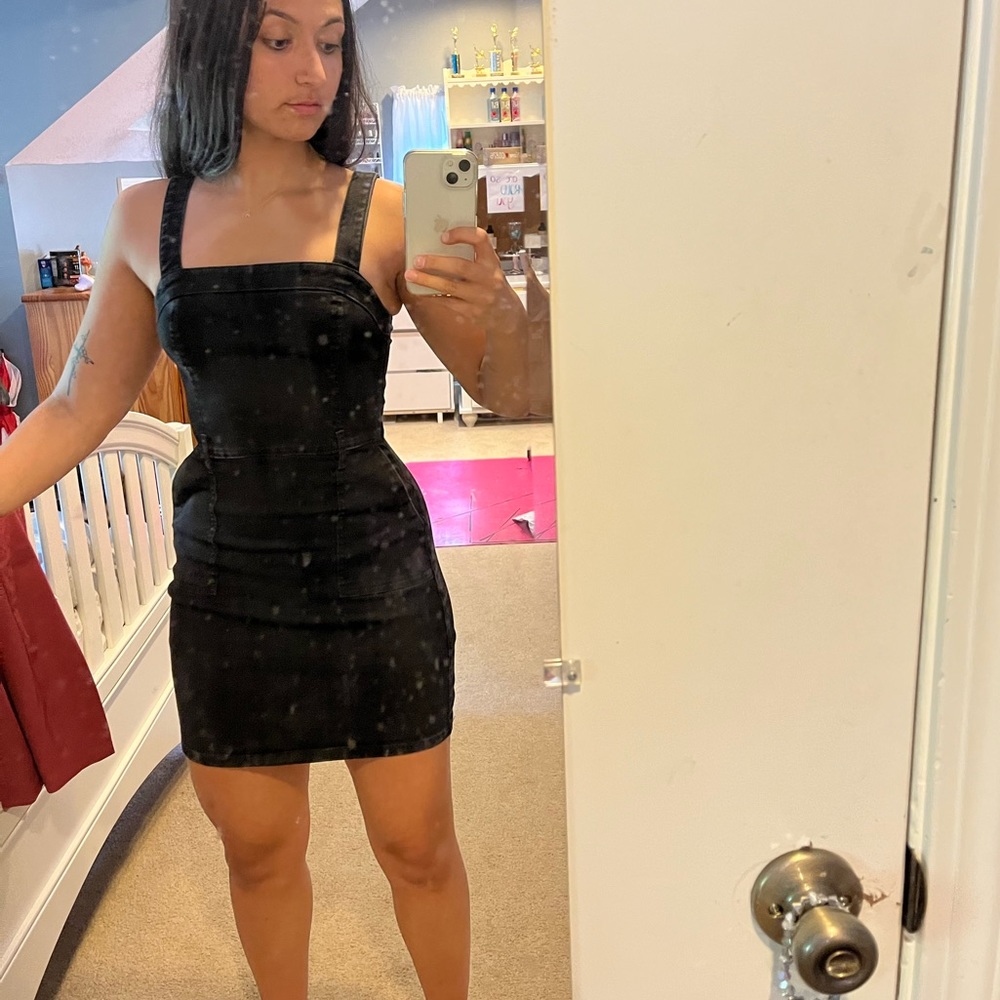 Black Denim Overalls